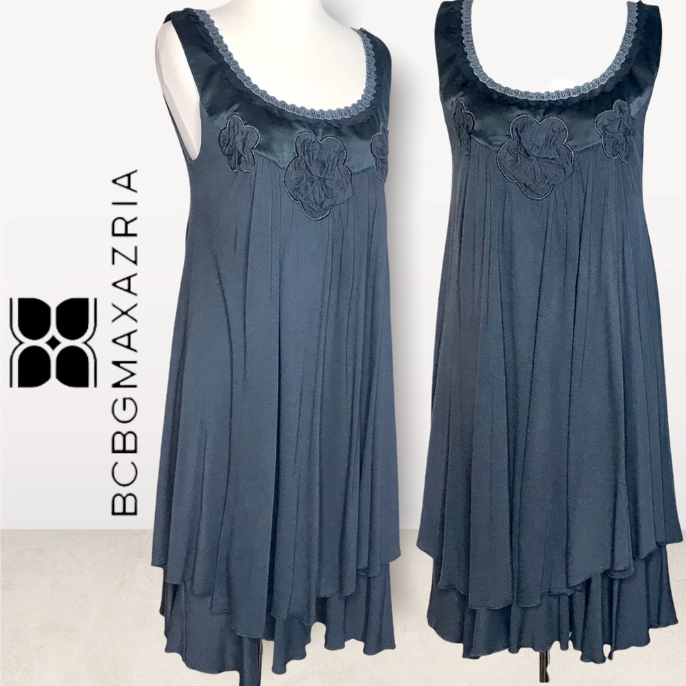 BCBG Teal Babydoll Swing Dress M LIKE NEW!
